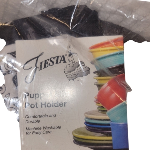 Fiesta Vibrant Skull Pot Holder Set with Red Trim - Picture 2 of 2